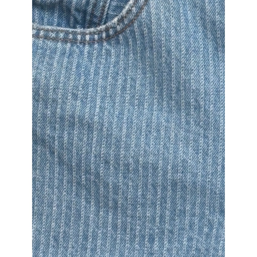 Levi's 501 Original High Rise Denim Shorts Light Wash Blue Pinstripe W29 - Picture 4 of 10